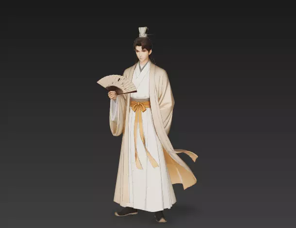 Anime style Ancient Hanfu Dashing young master 3 3D model