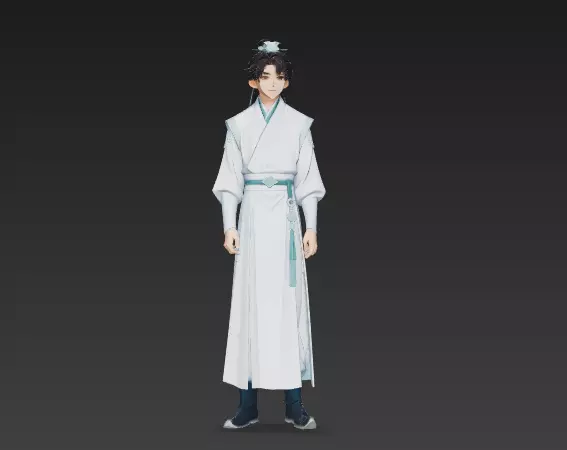 Anime style Ancient Hanfu Dashing young master 4 3D model