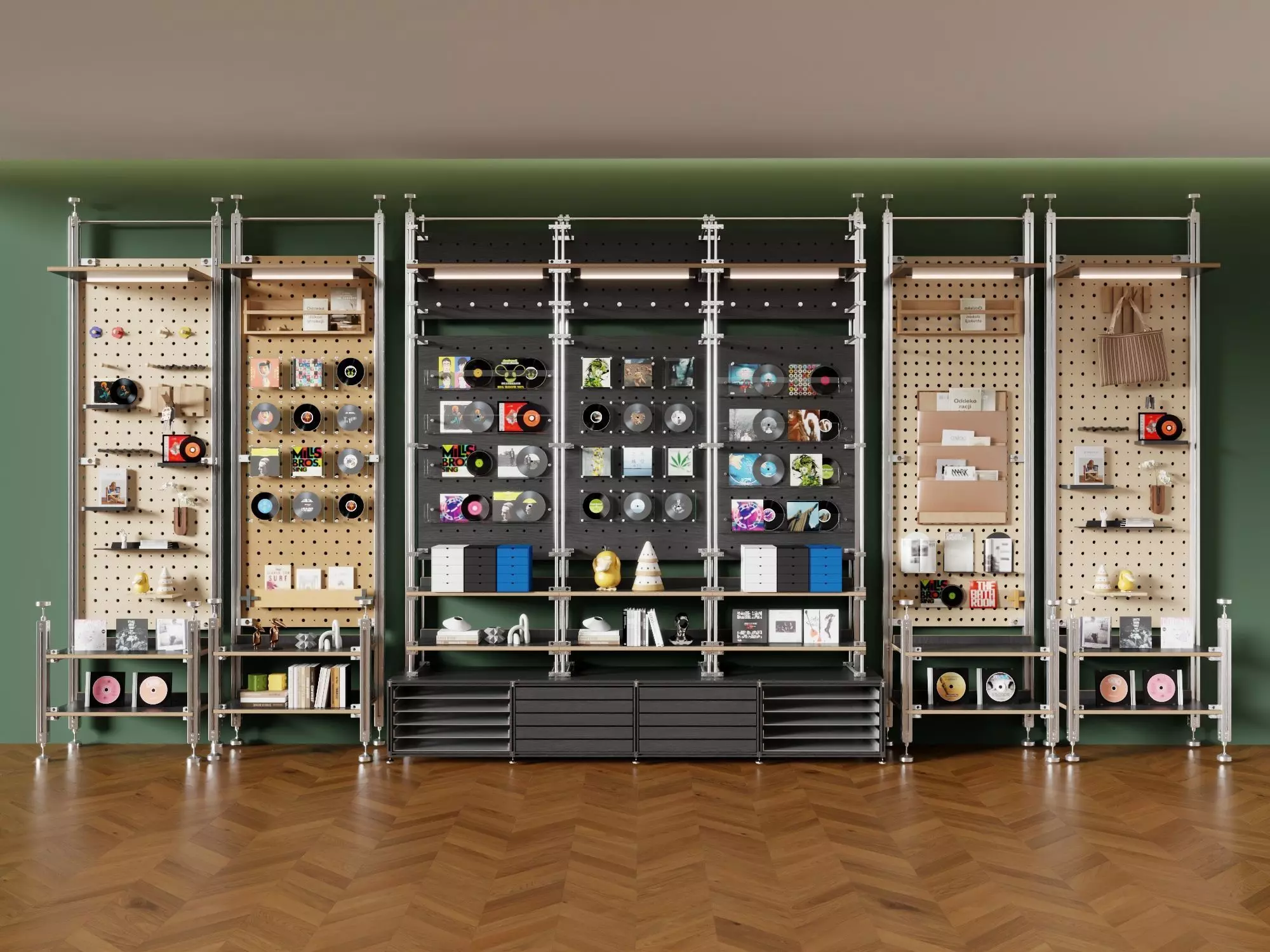 Modular Pegboard Retail Display System 3D Model Low-poly 3D model