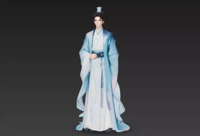 Anime style Ancient Hanfu Dashing young master 5 3D model