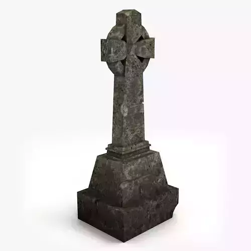 Lowpoly Tombstne stone cross