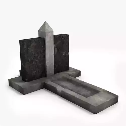 Lowpoly Tombstne gravestone with cross
