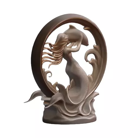 Mermaid Sculpture Stylized 3D Printable Figurine 3D print model