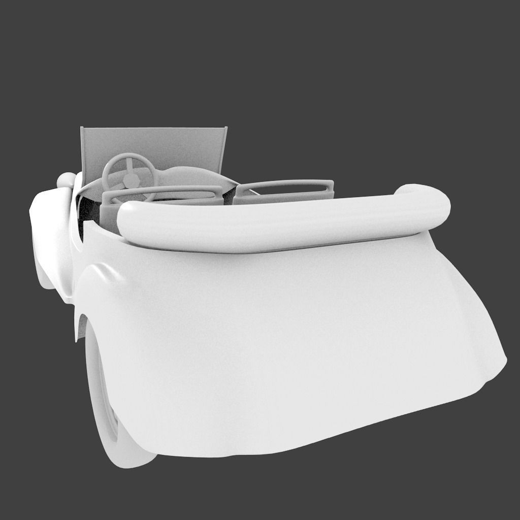 Old Antique Car 3D Model Free low-poly 3D model_3