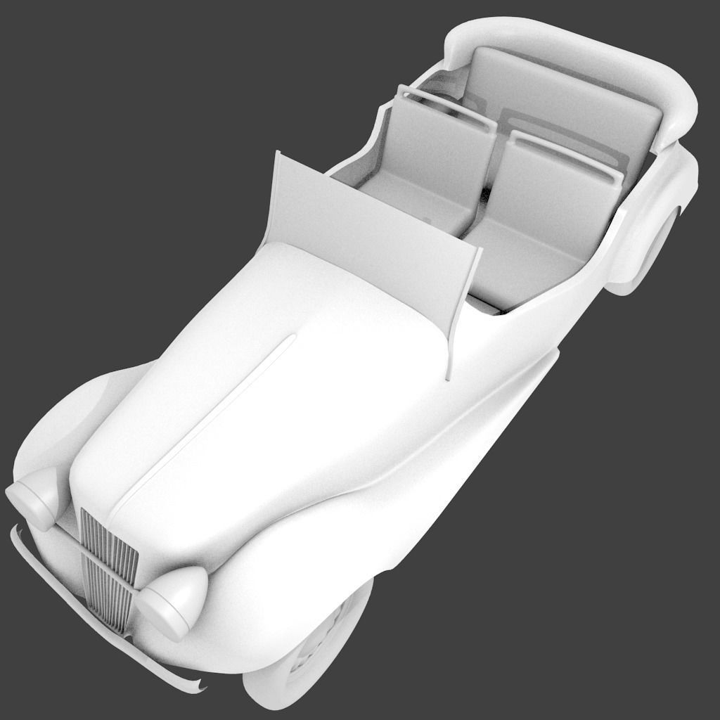 Old Antique Car 3D Model Free low-poly 3D model_2