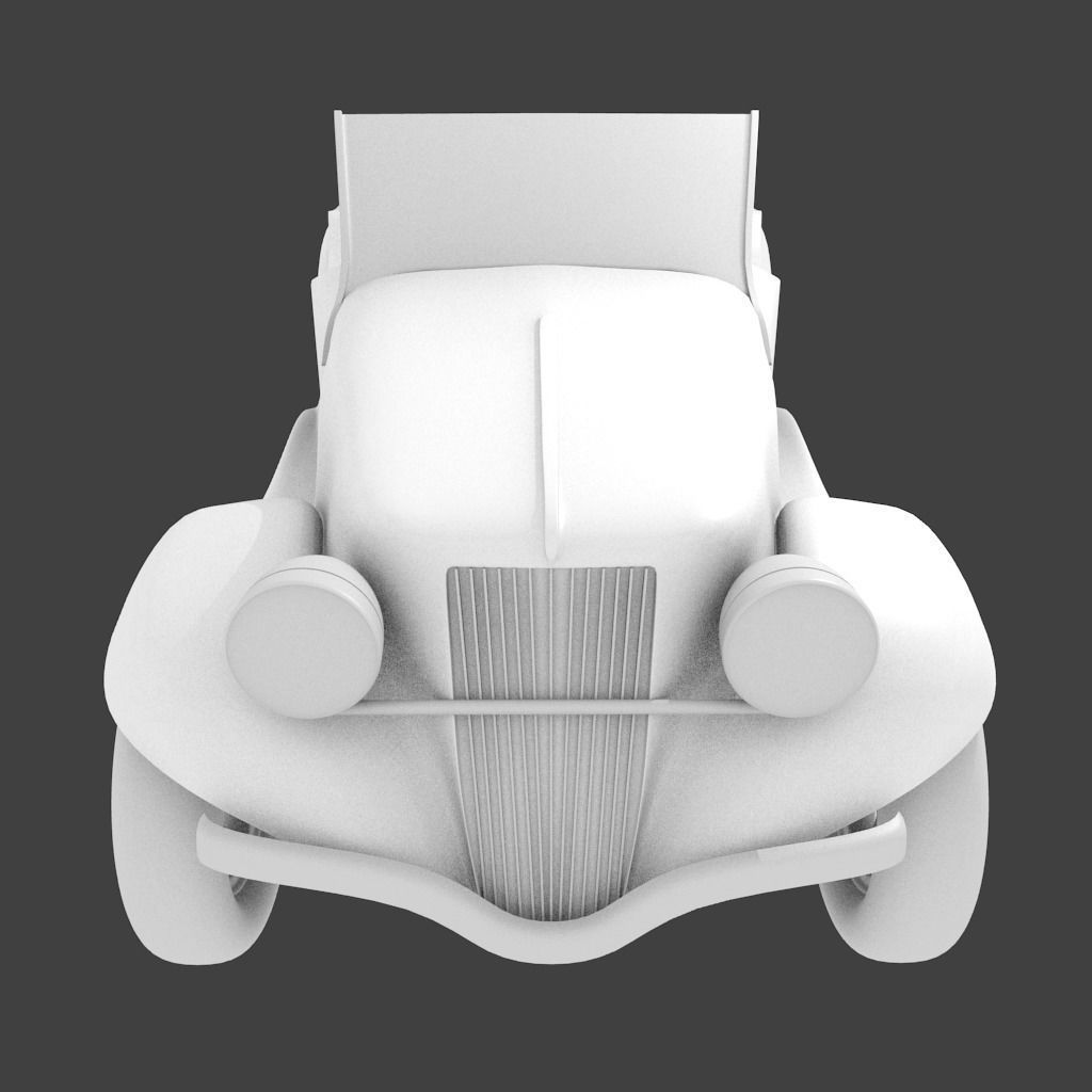 Old Antique Car 3D Model Free low-poly 3D model_1