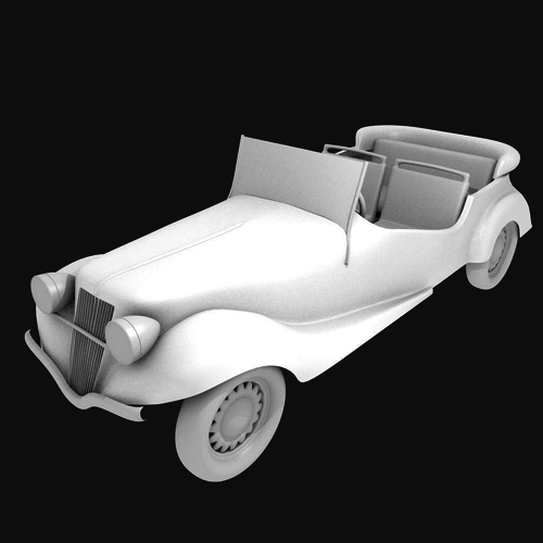 Old Antique Car 3D Model Free low-poly 3D model