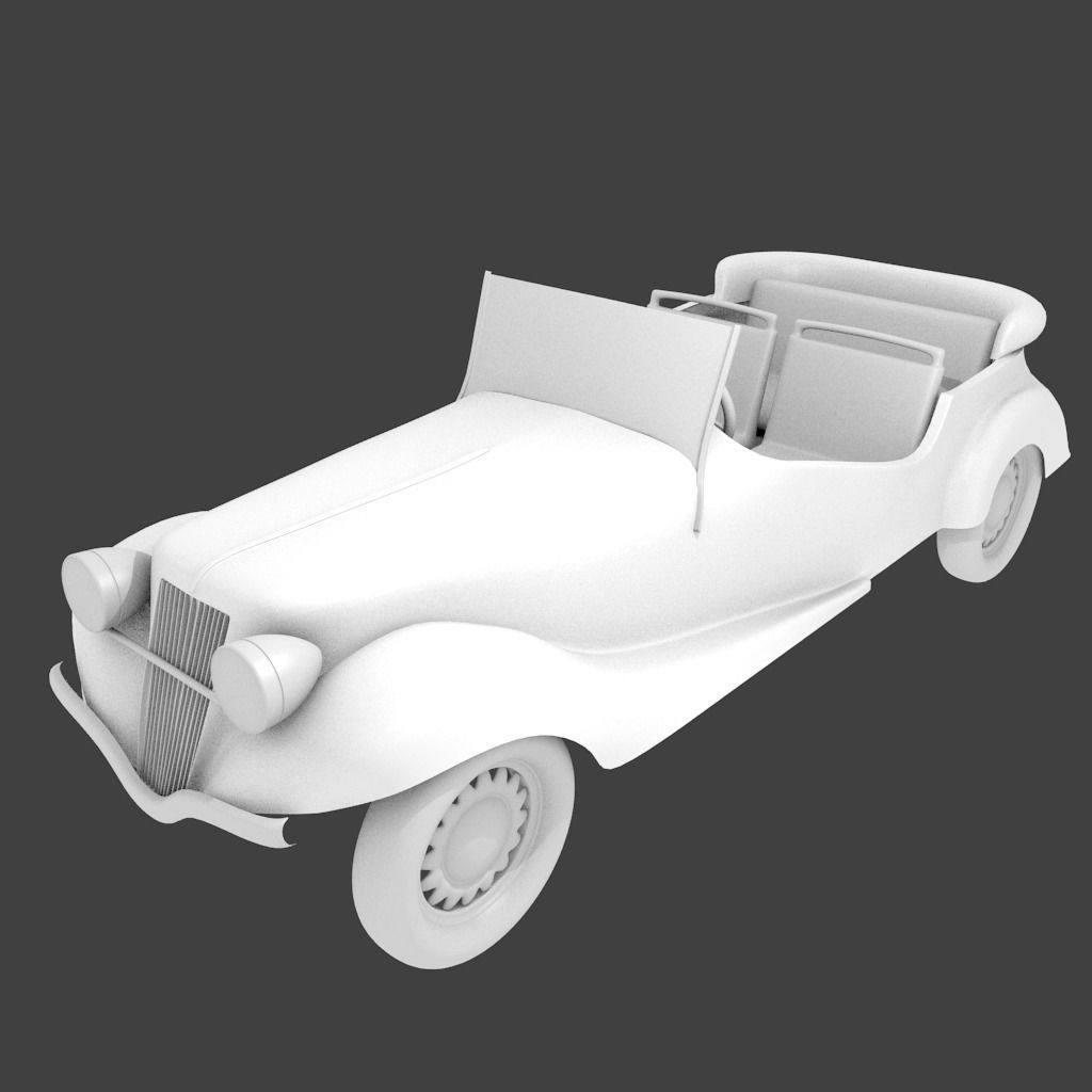 Old Antique Car 3D Model Free low-poly 3D model_0