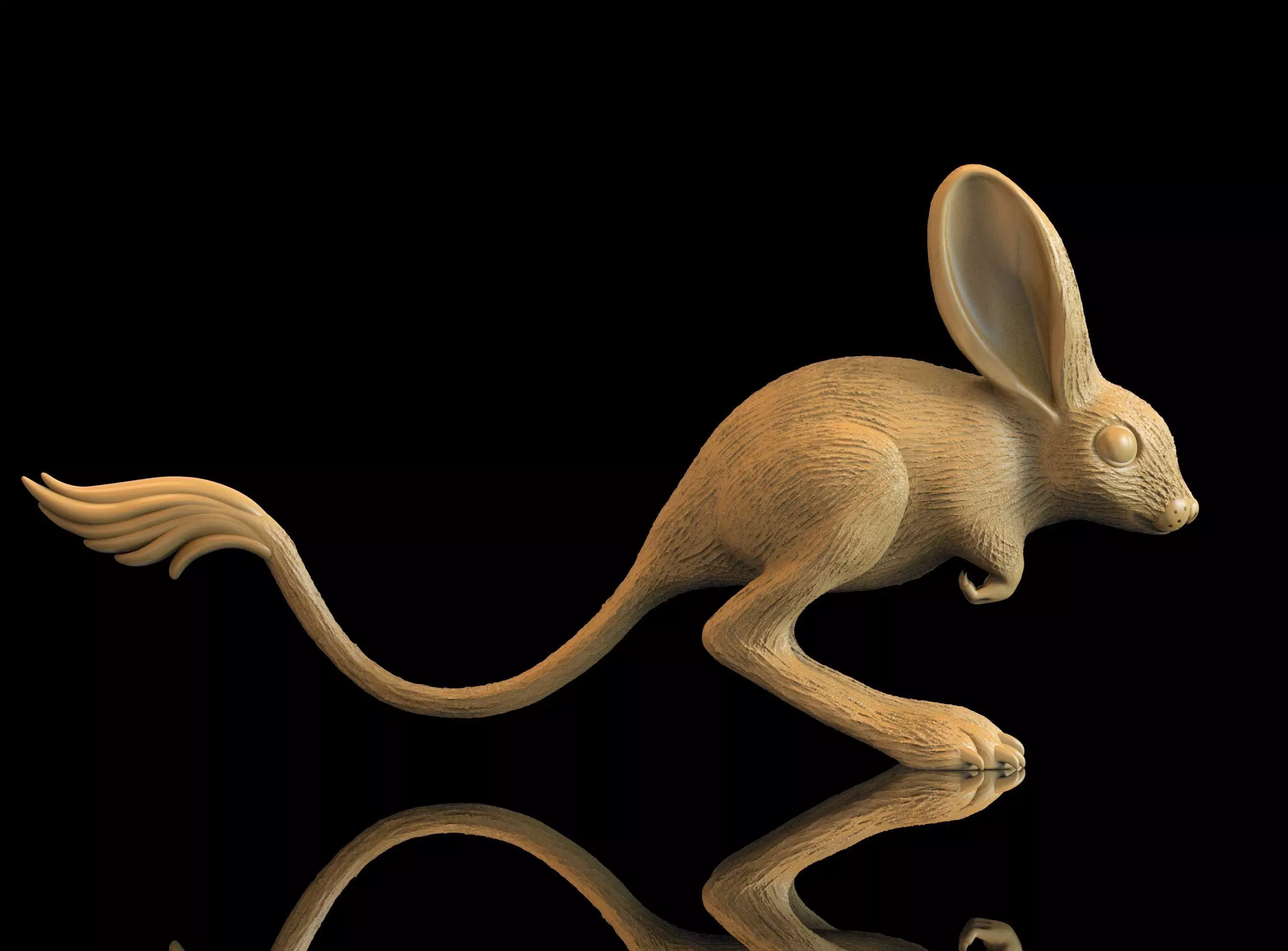 Stylized Jerboa Cute Desert Rodent Miniature for 3D Printing 3D print model