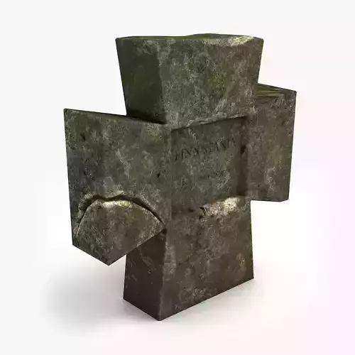 Lowpoly Tombstne stone cross