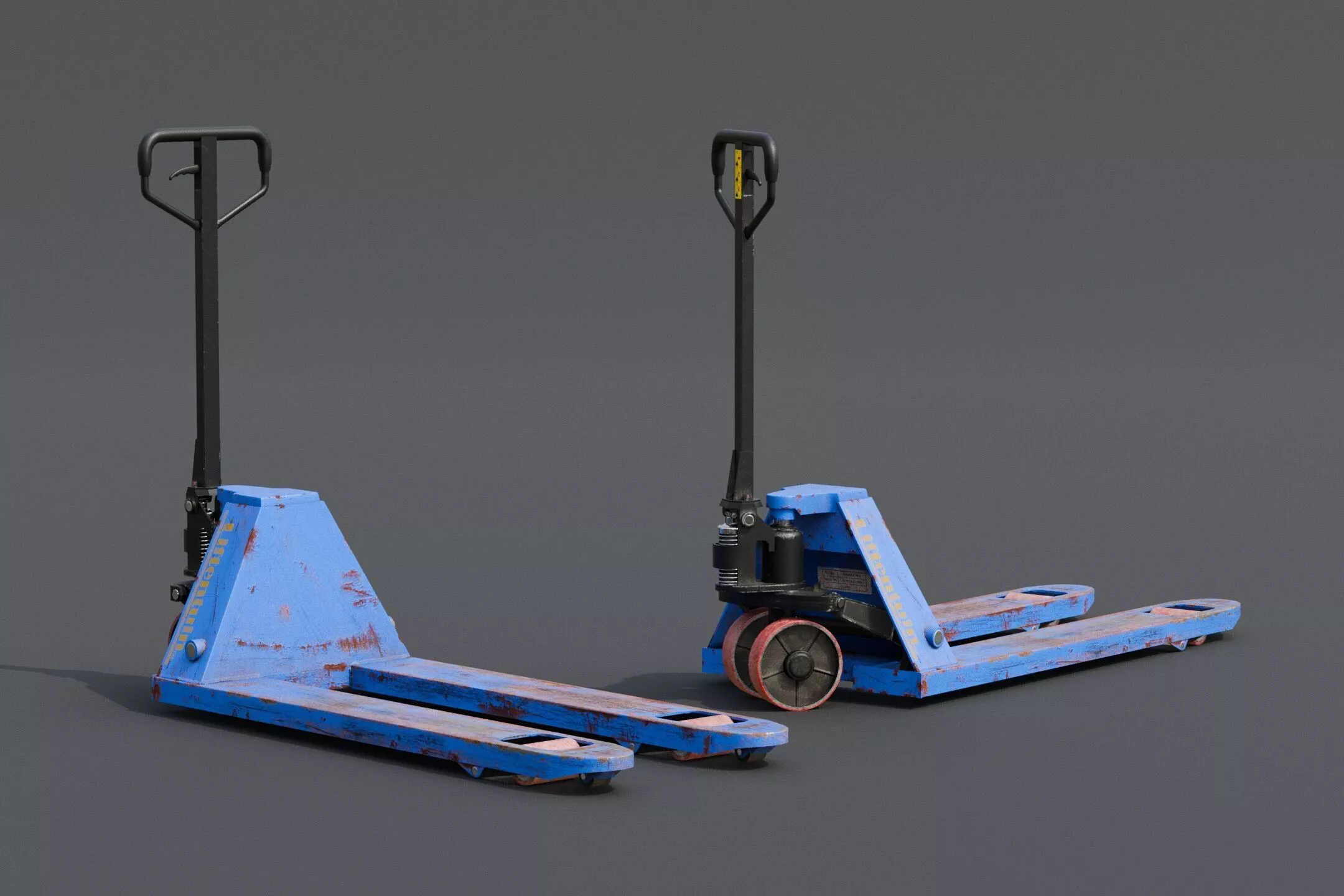Industrial - Pallet Jack Blue Low-poly 3D model