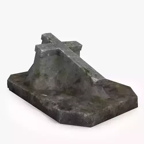 Lowpoly Tombstne stone cross
