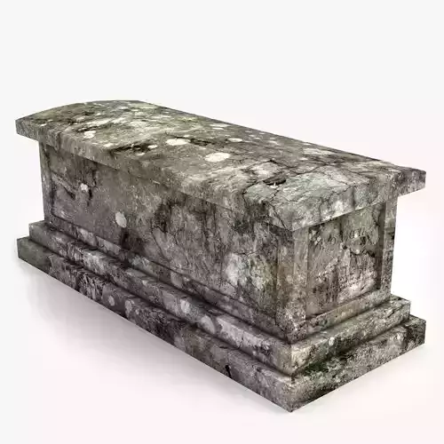 Lowpoly Tombstne stone coffin