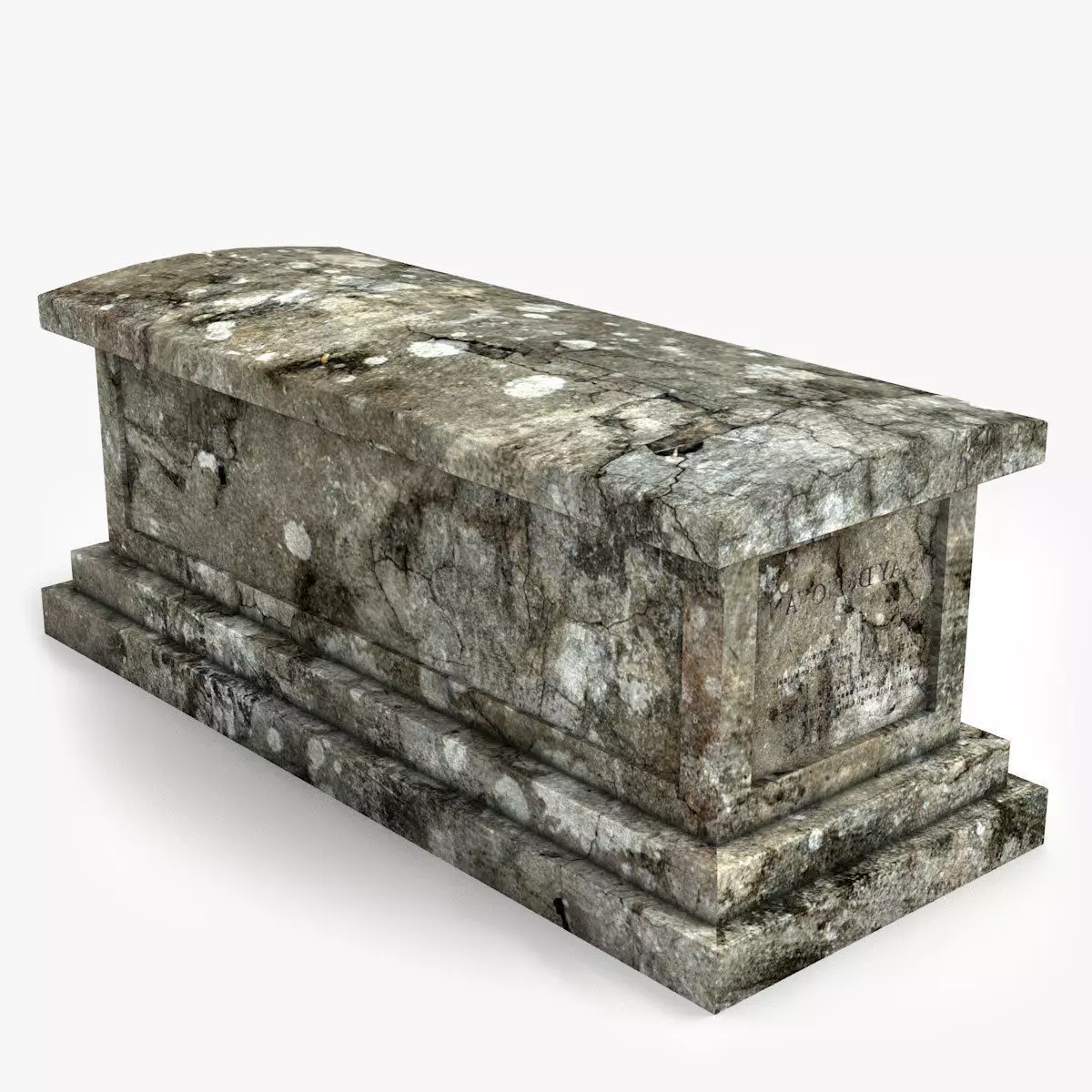 Lowpoly Tombstne stone coffin Low-poly 3D model_0
