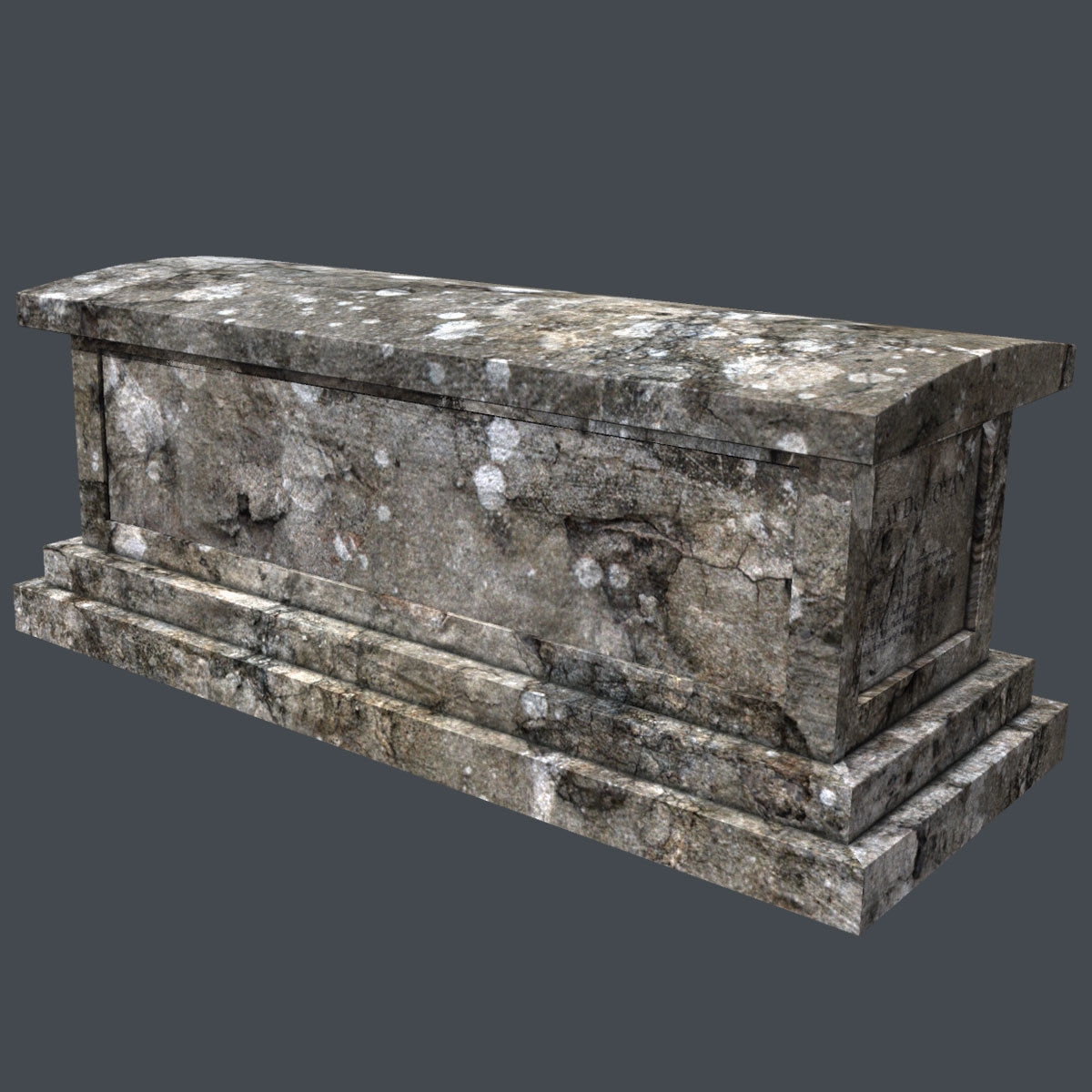 Lowpoly Tombstne stone coffin Low-poly 3D model_3