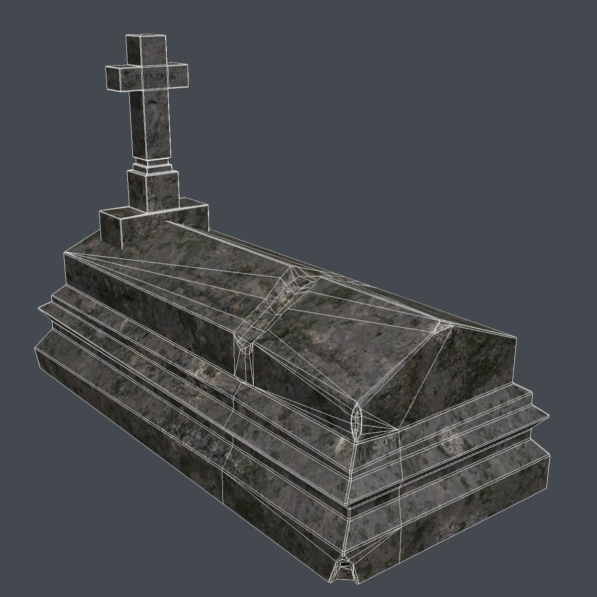 Lowpoly Gravestone 10 Pack vol2 Low-poly 3D model_27