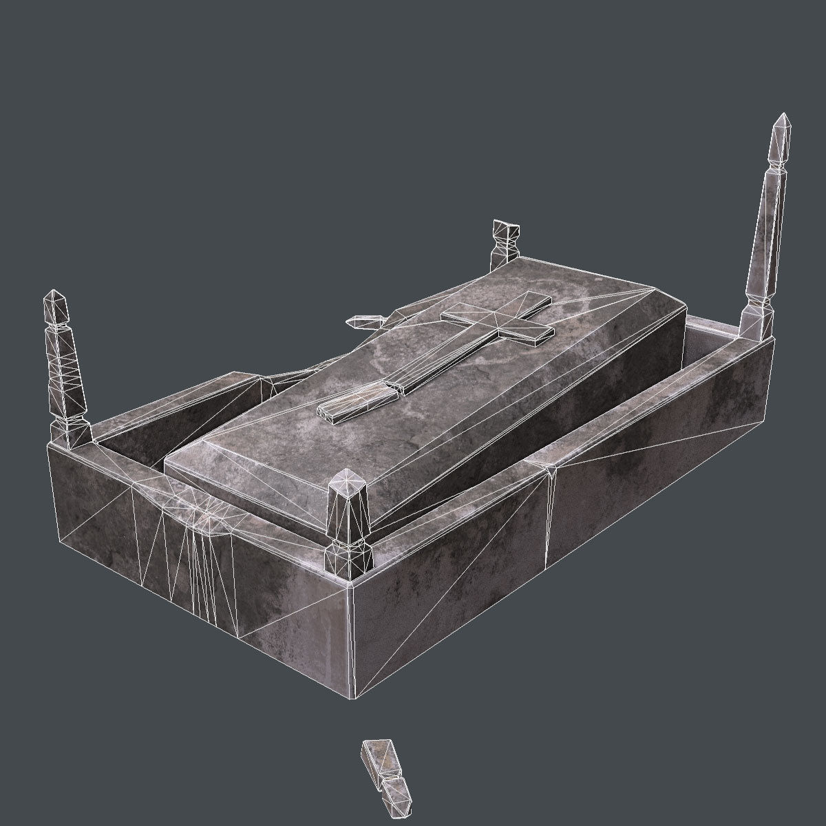 Lowpoly Gravestone 20 Pack Low-poly 3D model_70