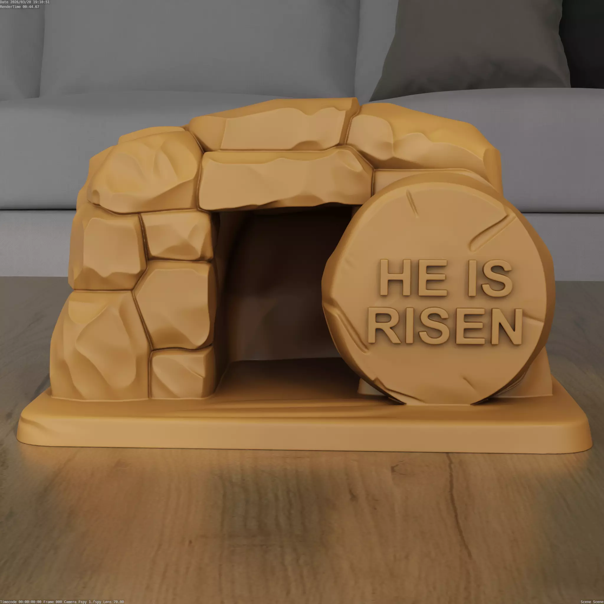 He Is Risen Empty Tomb Easter 3D Print STL 3D print model