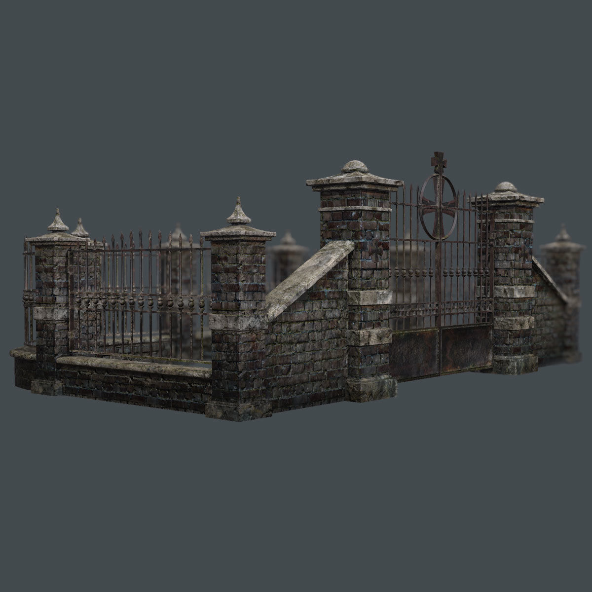 Lowpoly Cemetery Pack Low-poly 3D model_11
