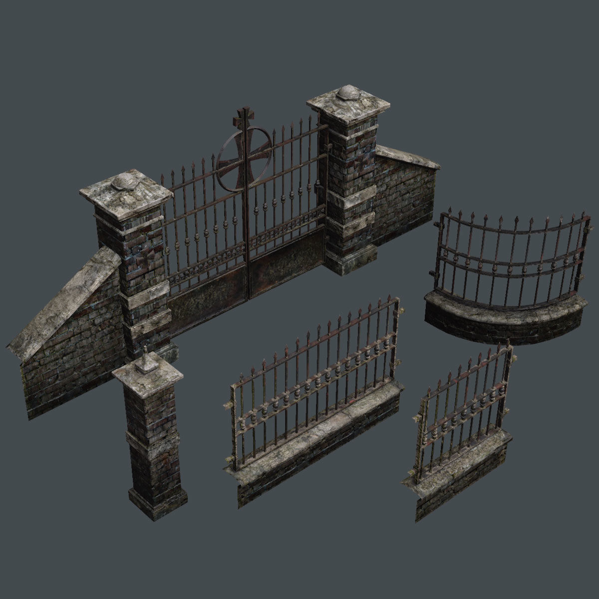 Lowpoly Cemetery Pack Low-poly 3D model_13