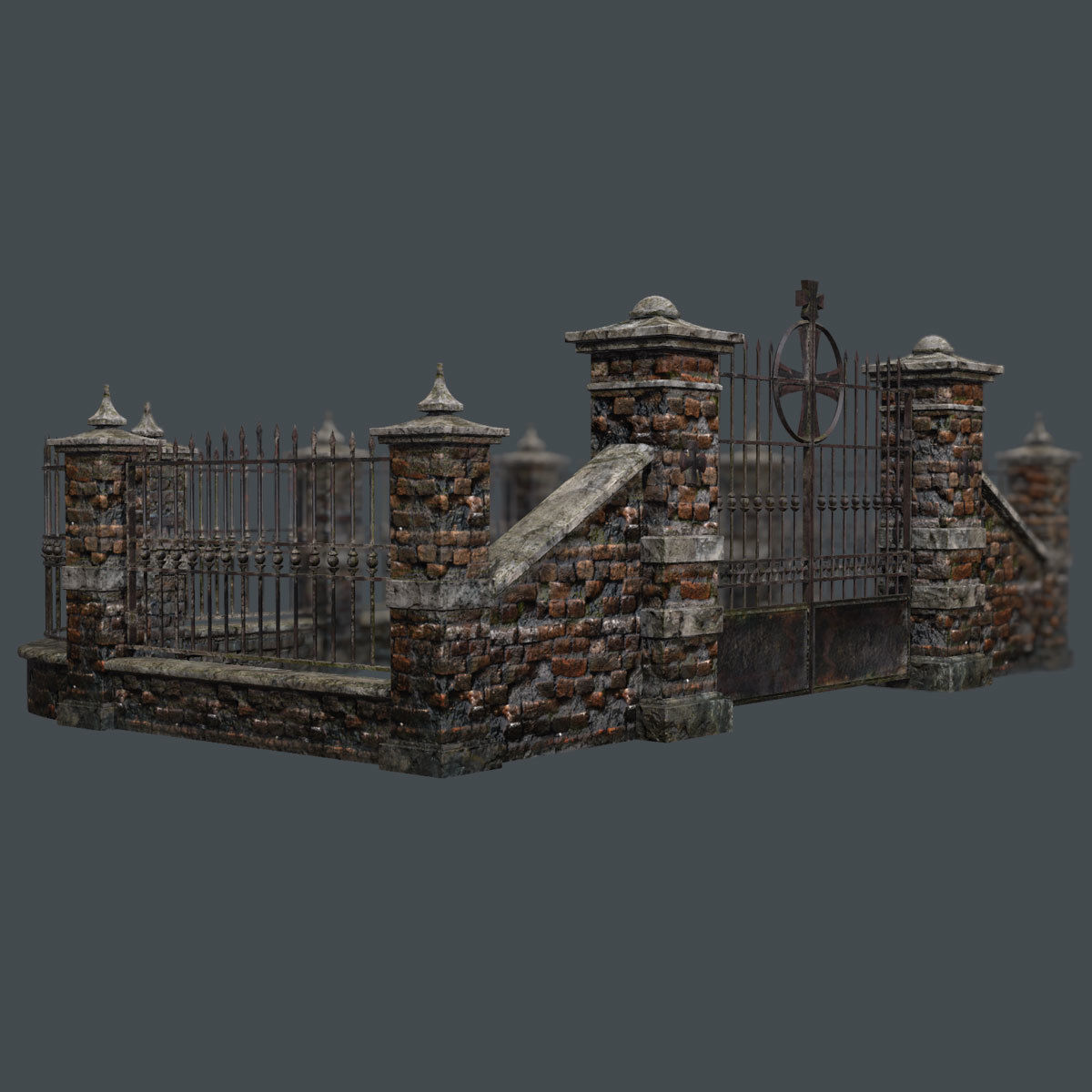 Lowpoly Cemetery Pack Low-poly 3D model_12