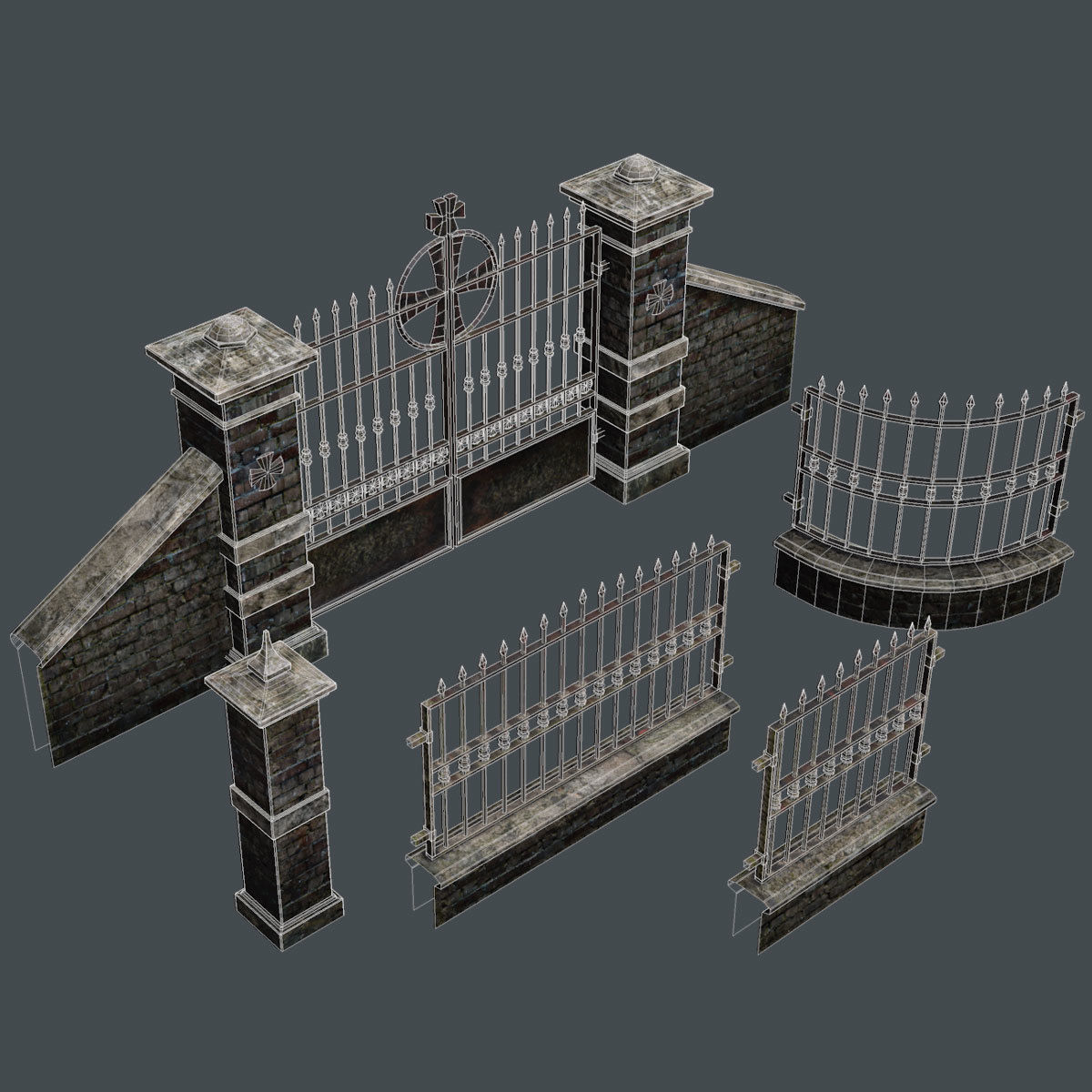 Lowpoly Cemetery Pack Low-poly 3D model_14