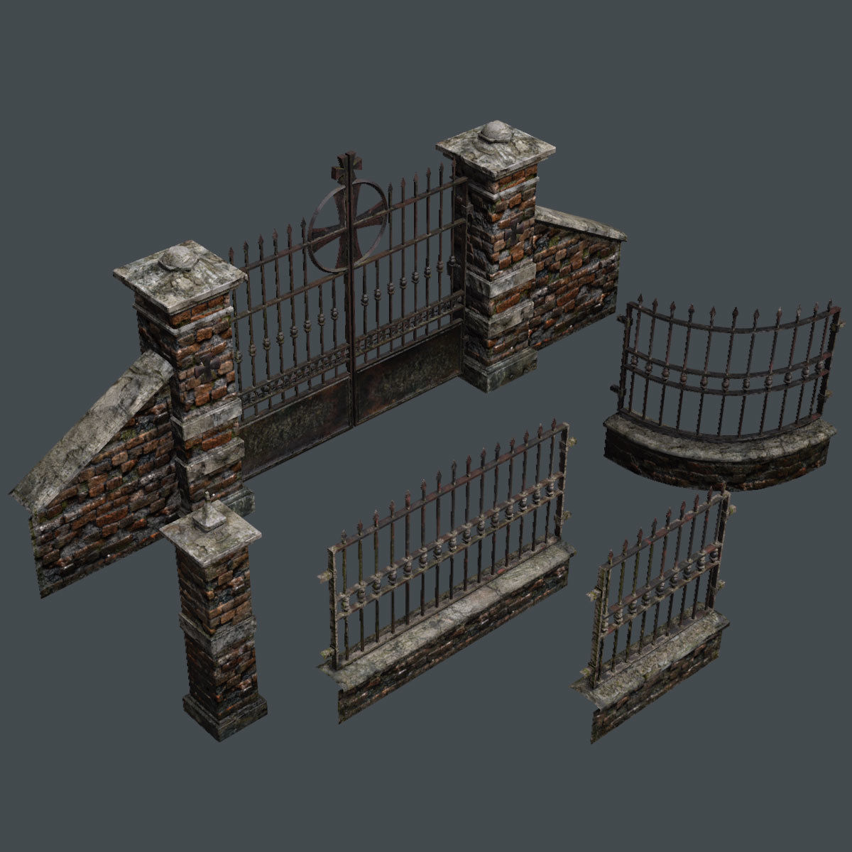 Lowpoly Cemetery Pack Low-poly 3D model_15