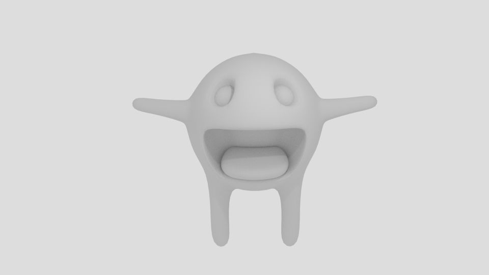 Spheremonster cartoon character Low-poly 3D model_4
