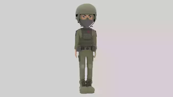 LOW POLY INFANTRY soldier free VR / AR / low-poly 3D model rigged ...
