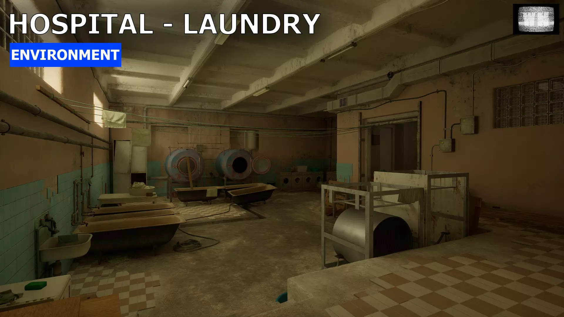 Post Soviet Hospital Laundry UE5 Low-poly 3D model