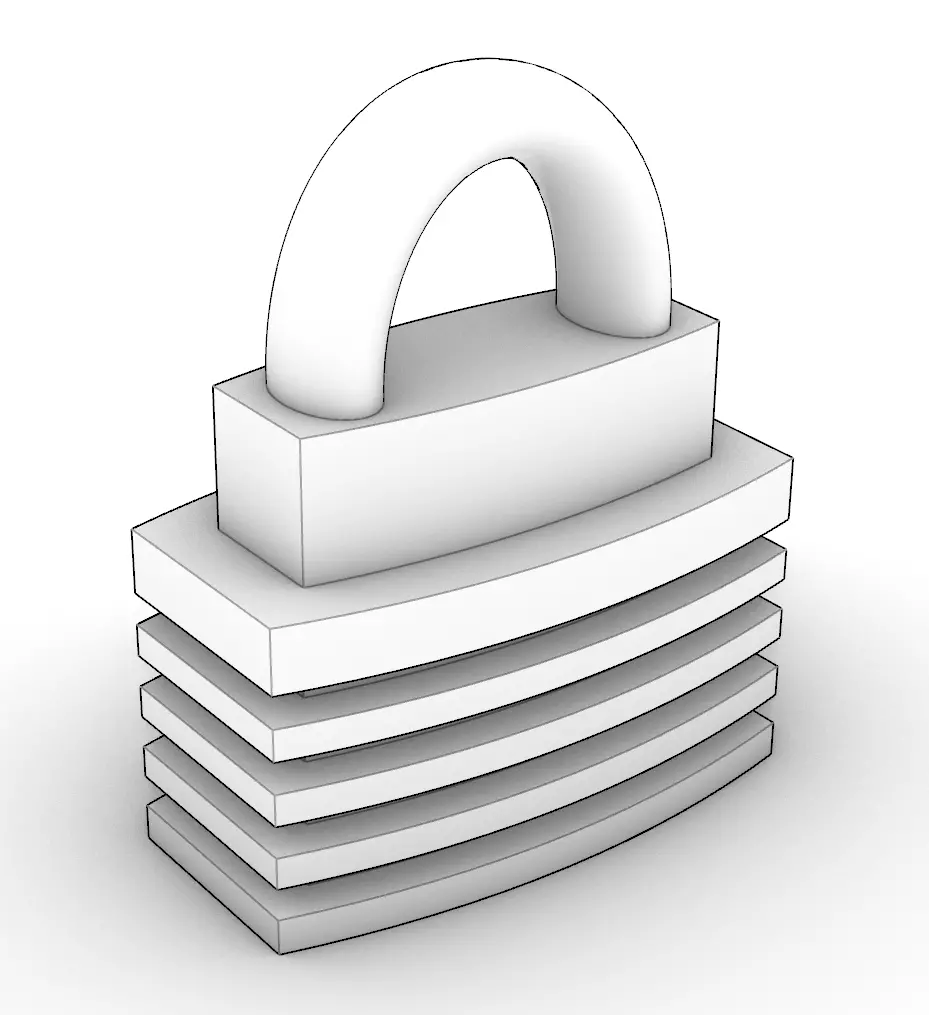 Silver Padlock Pendant 3D print model