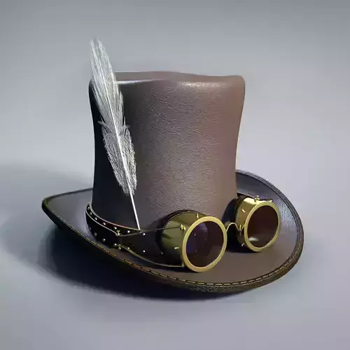 Hat leather with goggles