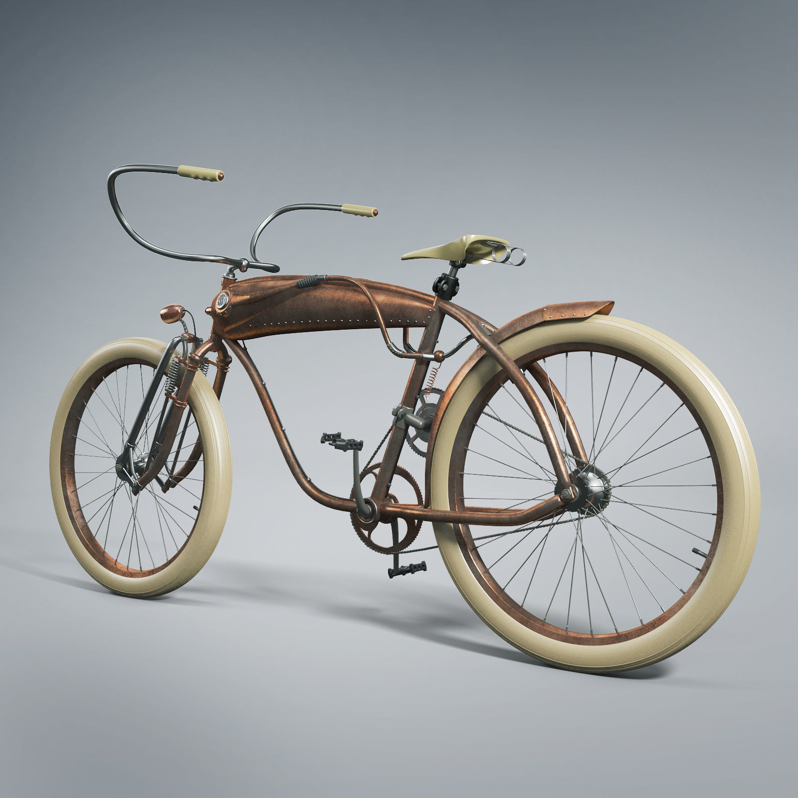 Bicycle Steampunk 3D model_3