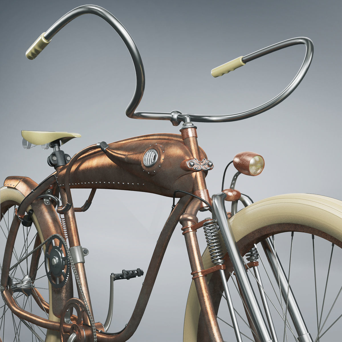 Bicycle Steampunk 3D model_4