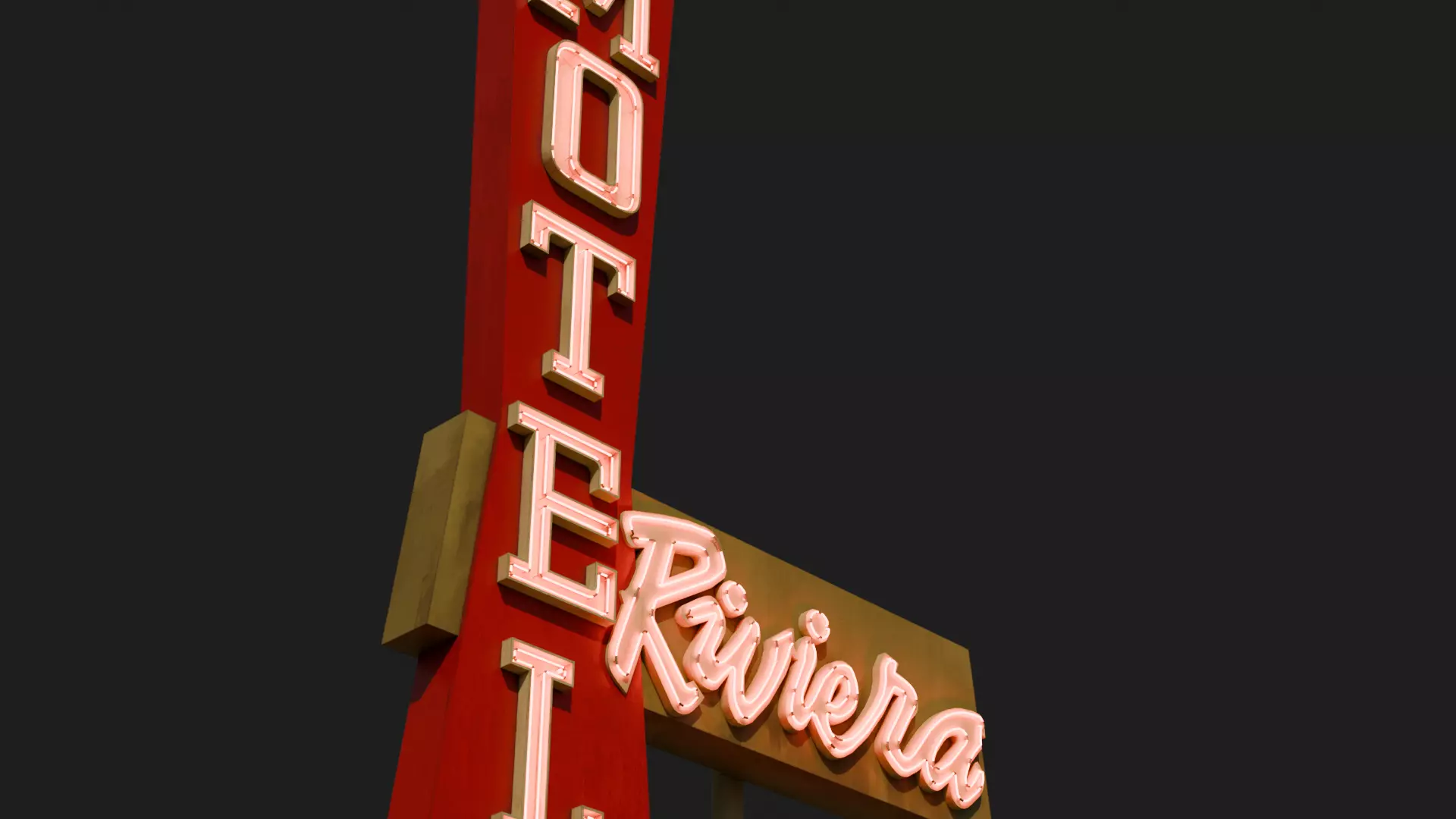 Vintage Motel Neon 3D model