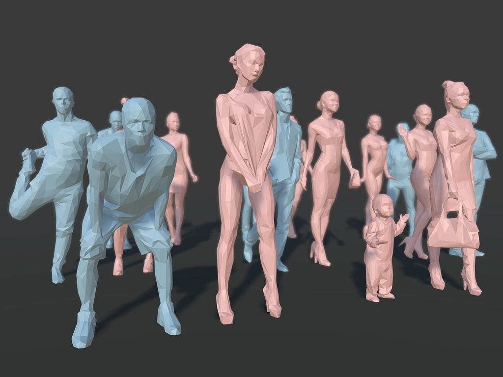 Lowpoly Stylized People Pack Low-poly 3D model_1