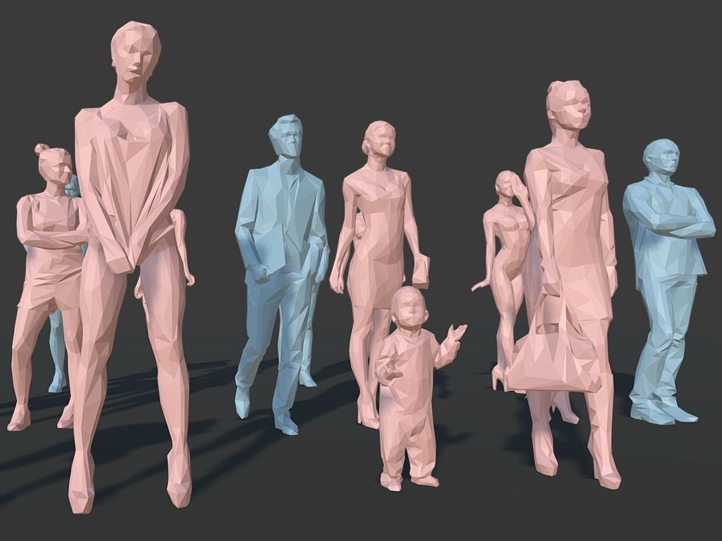Lowpoly Stylized People Pack Low-poly 3D model_3