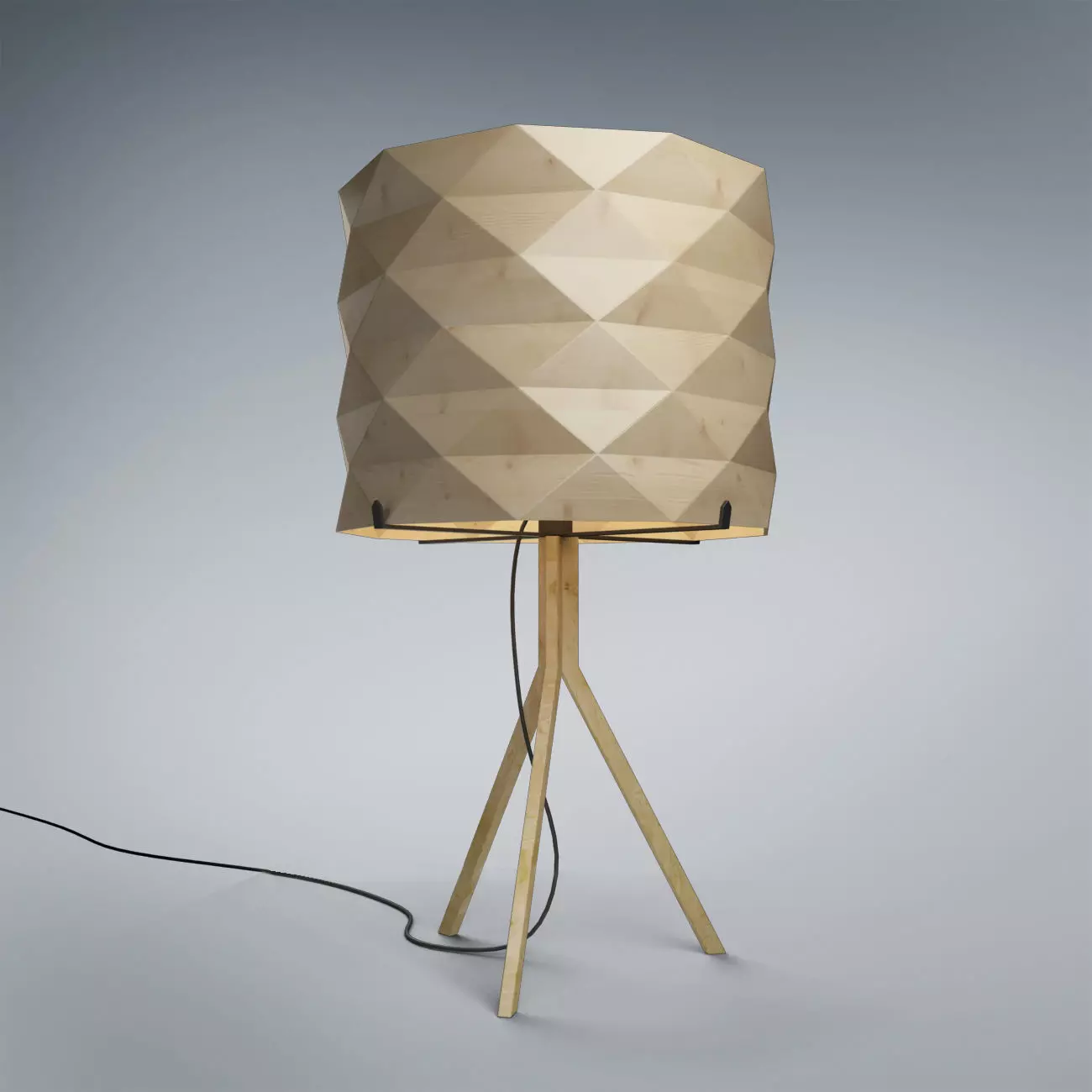 Lamp wooden 3D model_0