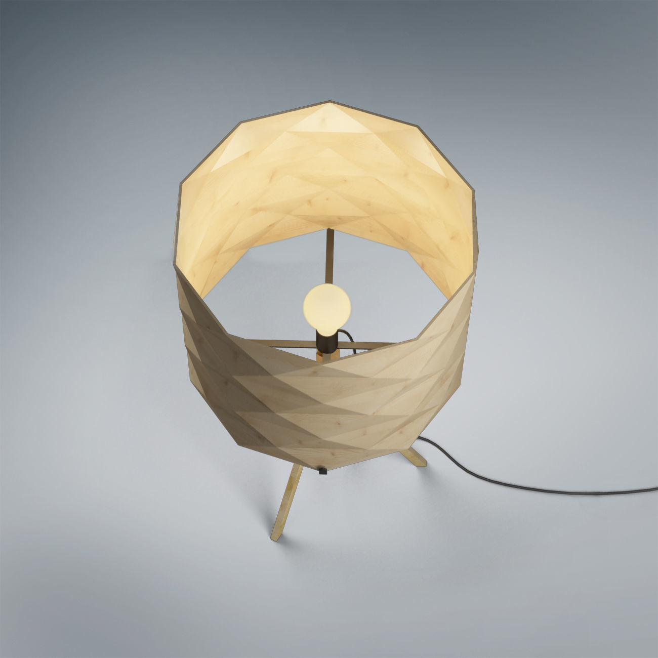 Lamp wooden 3D model_4