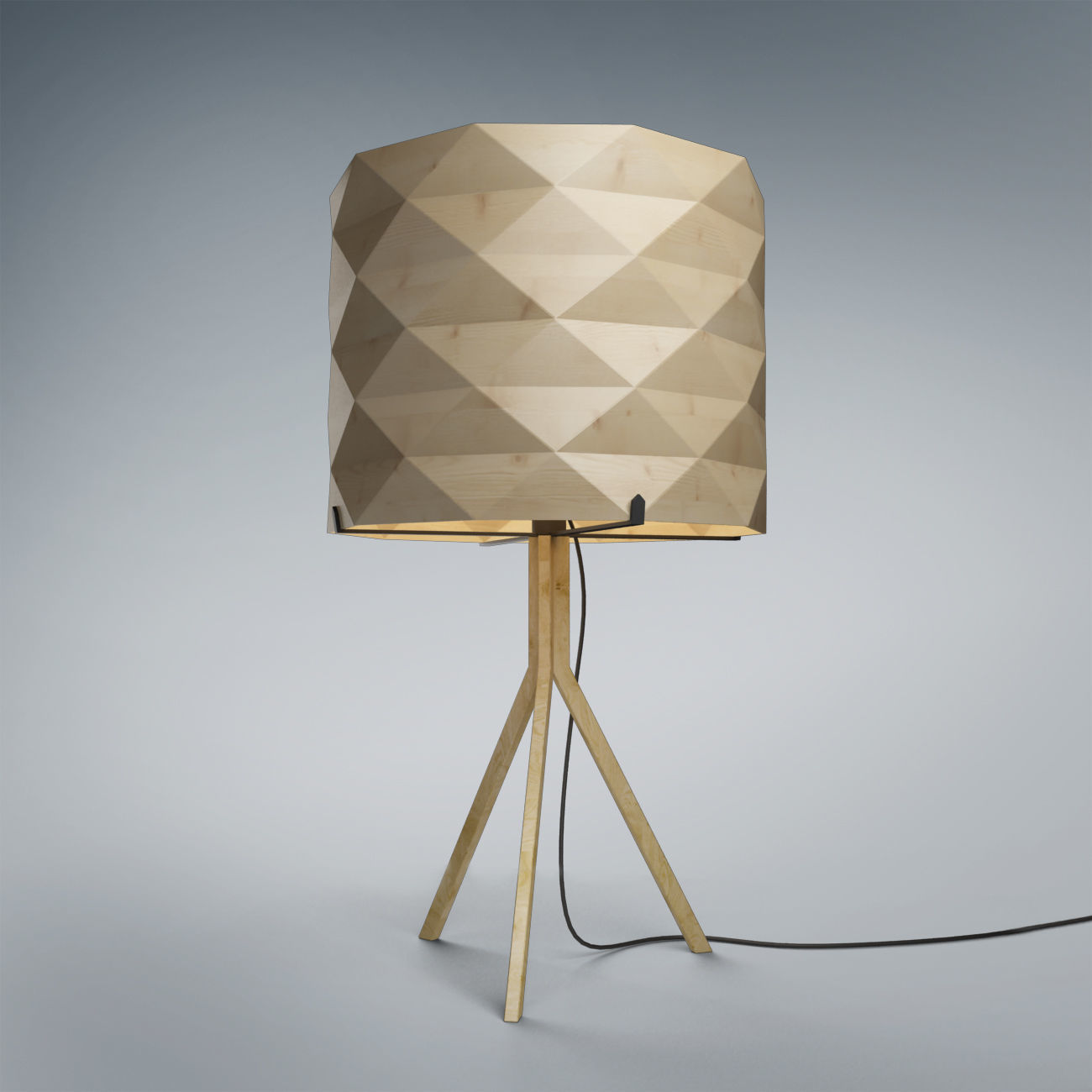 Lamp wooden 3D model_1