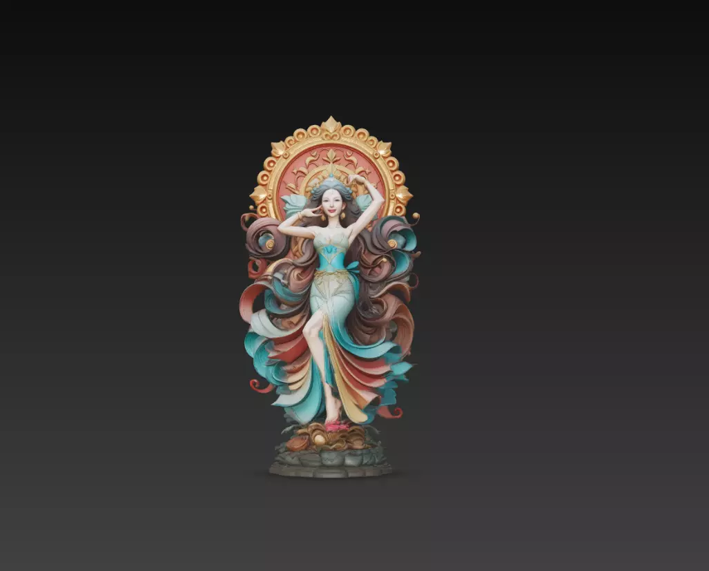 Ornamental Fantasy Goddess Art Sculpture 3D Model 3D print model