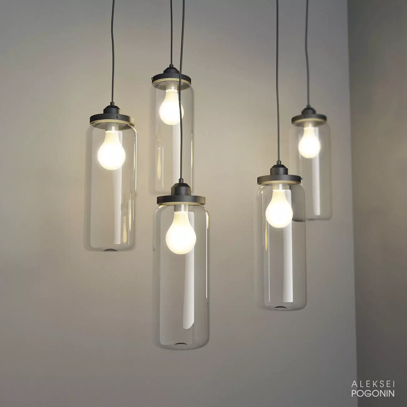 Lamp glass loft 3D model