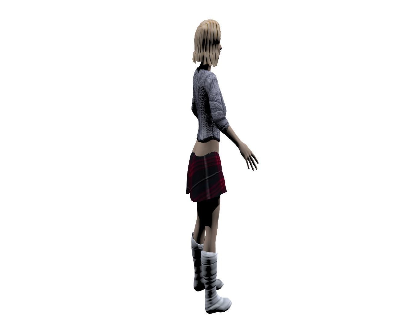 Russian Woman Low-poly 3D model_3