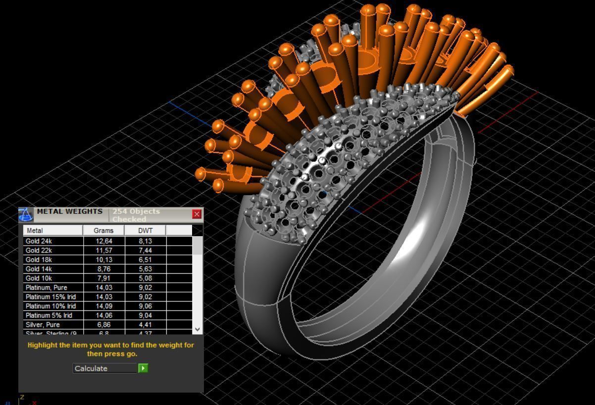 Ring aquamarine and diamond 3D print model_6