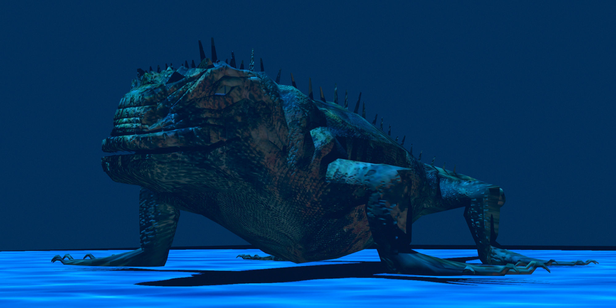 Marine iguana model Low-poly 3D model_3