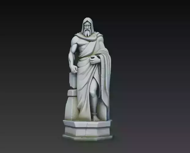 Ancient God Zeus Style Statue Sculpture 3D Model