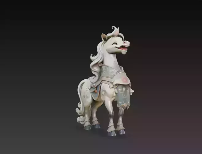 Stylized Cartoon Horse Character 3D Model