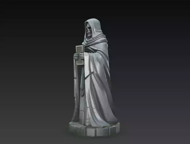 Dark Monk Death Priest Statue Sculpture 3D Model