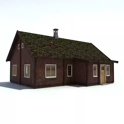 Old House Low Poly PBR Low-poly 3D model