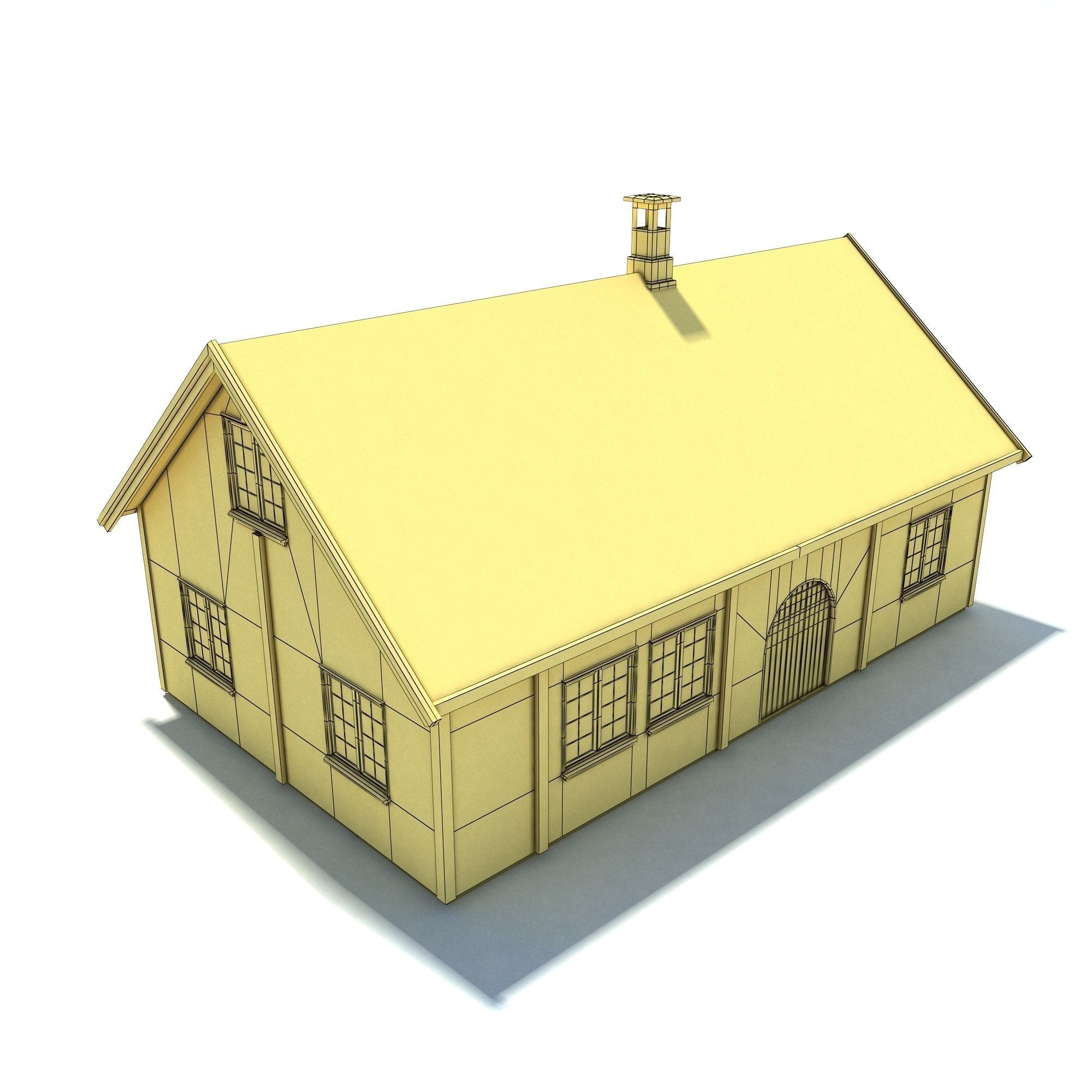 Old House Low Poly PBR Low-poly 3D model_9